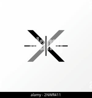 Lettera o parola X linea di taglio carattere sottile unico e semplice come la precisione grafica icona logo disegno astratto concetto vettore stock iniziale o monogramma Illustrazione Vettoriale