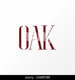 Unica e semplice scrittura o parola QUERCIA taglio sottile serif font immagine grafica icona logo design astratto concetto vettore stock relativi a iniziale o monogramma Illustrazione Vettoriale