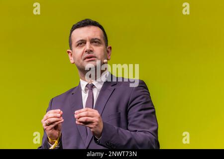 Bijan Djir-Sarai, membro del Bundestag tedesco, segretario generale del Partito FDP, riunione dell'Epifania del FDP 2023 a Stoccarda Foto Stock