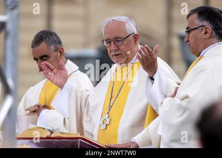 102nd Giornata cattolica tedesca, Mons. Gebhard Fuerst, Vescovo della diocesi di Rottenburg-Stuttgart al servizio, Stoccarda, Baden-Wuerttemberg Foto Stock