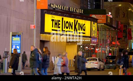 Lion King Musical a Broadway New York - NEW YORK CITY, USA - 14 FEBBRAIO 2023 Foto Stock