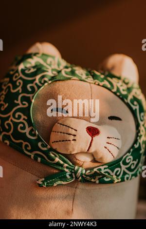 Carina babushka con foulard verde Foto Stock