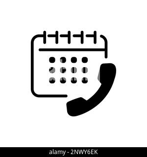 Icona di Call Planner. Icona Gestione del tempo. Concetto aziendale. Icona vettore calendario. Icona telefono. Pianificazione delle chiamate. Segnale telefonico. Call center. Calendario. TAS Illustrazione Vettoriale