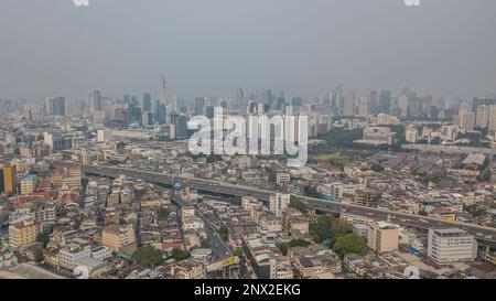 Fotografia aerea del drone di Bangkok, Thailandia. Foto Stock