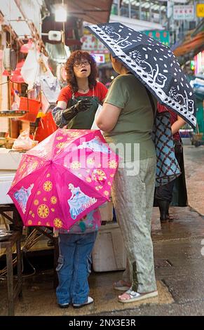 Centrale di Soho, Graham Street Market,Hong Kong, Cina Foto Stock
