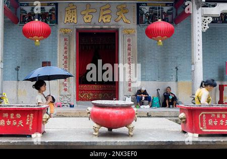 Il Tempio di Tin Hau. La Baia di Causeway,Hong Kong, Cina Foto Stock