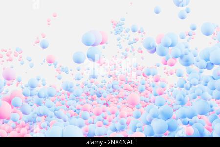 Sfondo a sfere colorate, rendering 3D. Disegno digitale. Foto Stock