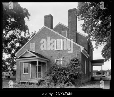 Oakley, Caroline County, Virginia. Carnegie Survey of the Architecture of the South. Stati Uniti Virginia Caroline County, Porches, Case, mattoni. Foto Stock