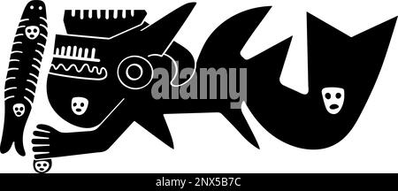 Geoglyph della balena killer da Palpa, le linee di Palpa, Perù Illustrazione Vettoriale