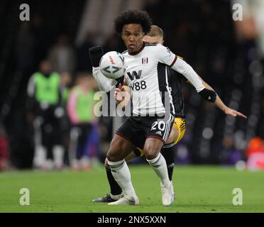 Londra, Inghilterra, 28th febbraio 2023. Willian di Fulham durante la partita della fa Cup al Craven Cottage, Londra. L'accreditamento dell'immagine dovrebbe leggere: Paul Terry / Sportimage Foto Stock