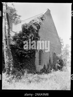 Donation Church, Lynnhaven Parish, Norfolk, norfolk vic., Princess Anne County, Virginia. Carnegie Survey of the Architecture of the South. Stati Uniti Virginia Princess Anne County Norfolk vic, Gables, Chiese, mattoni. Foto Stock