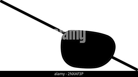 Maschera blindfold maschera nero maschera vettore di silhouette pirata patch eye. Illustrazione Vettoriale