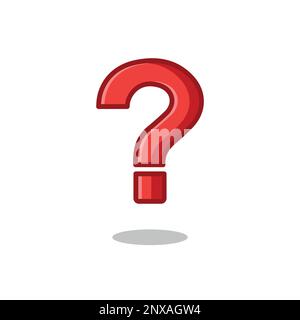 vettore icona punto interrogativo rosso. Illustrazione Vettoriale