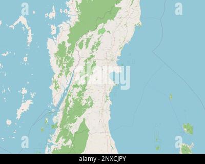 Chumphon, provincia della Thailandia. Aprire la mappa stradale Foto Stock