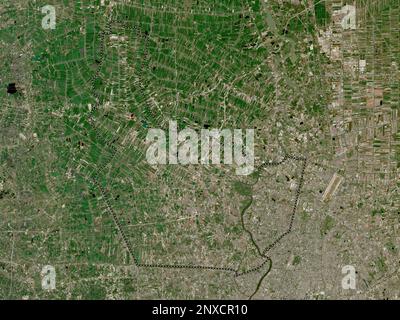 Nonthaburi, provincia della Thailandia. Mappa satellitare a bassa risoluzione Foto Stock