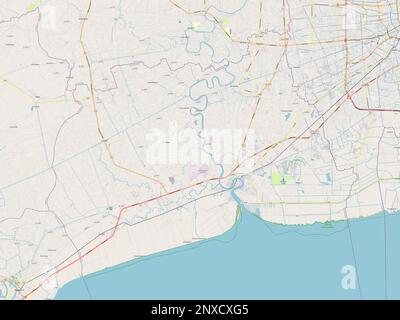 Samut Sakhon, provincia della Thailandia. Aprire la mappa stradale Foto Stock