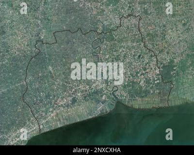 Samut Sakhon, provincia della Thailandia. Mappa satellitare ad alta risoluzione Foto Stock