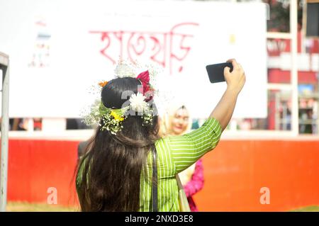 La fiera internazionale del libro di Dhaka 2023 è chiamata 'Ekushey Boi Melaa' a Dhaka, Bangladesh. Foto Stock