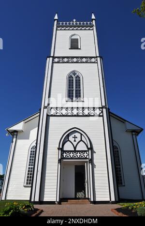 Risalente al 1838, il punto di riferimento di St. La chiesa di Agostino nel sud rustico è una delle più antiche chiese cattoliche romane dell'isola del Principe Edoardo. Foto Stock