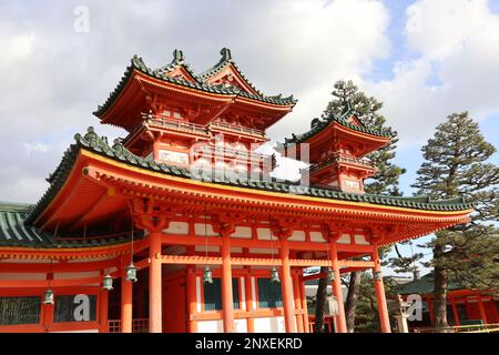 Santuario Heian a Kyoto, Giappone Foto Stock