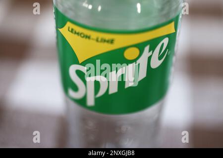 Una bottiglia di Sprite. Foto Stock