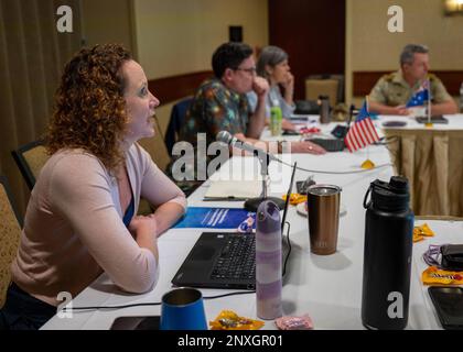 HONOLULU (7 febbraio 2023) il Peacekeeping Operations Coordination Board – Technical Working Group, composto da rappresentanti di Australia, Canada, Francia, Giappone, Repubblica di Corea, La Nuova Zelanda, il Regno Unito e gli Stati Uniti hanno tenuto il suo 10th° incontro di coordinamento multinazionale, dal 7 al 9 febbraio 2023 a Honolulu, Hawaii, come parte degli Stati Uniti Global Peace Operations Initiative (GPOI) per conto del comando Indo-Pacific degli Stati Uniti. USINDOPACOM si impegna a rafforzare la stabilità nella regione Asia-Pacifico promuovendo la cooperazione in materia di sicurezza, incoraggiando lo sviluppo pacifico e rispondendo alle controversie Foto Stock