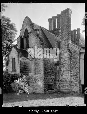 Bremo Recess, Fork Union vic., Fluvanna County, Virginia. Carnegie Survey of the Architecture of the South. Stati Uniti Virginia Fluvanna County Fork Union vic, Gables, tetti, camini, mattoni. Foto Stock