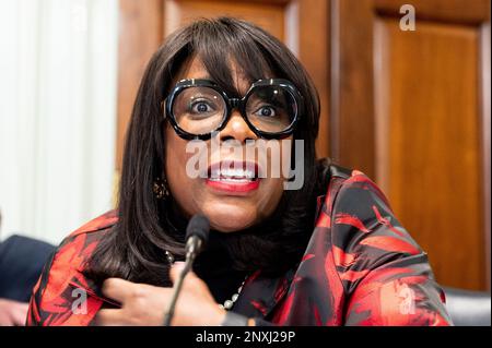 Washington, Stati Uniti. 01st Mar, 2023. STATI UNITI Il rappresentante Terri Sewell (D-al) intervenendo ad un'audizione del Comitato amministrativo della Camera al Campidoglio degli Stati Uniti. Credit: SOPA Images Limited/Alamy Live News Foto Stock