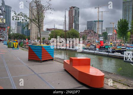 15 settembre 2021, Rotterdam Maritime Museum, South Holland, Rotterdam, Paesi Bassi. Il museo del porto nella storica Leuvehaven, l'obige olandese Foto Stock