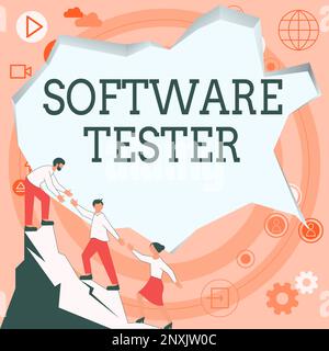 Didascalia di testo che presenta Software Tester. Concetto che significa implementato per proteggere il software da attacchi dannosi Foto Stock