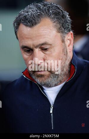 BARCELLONA - FEBBRAIO 19: Il manager Sergio Gonzalez in azione durante la partita di LaLiga tra FC Barcelona e Cadiz CF allo Stadio Spotify Camp Nou Foto Stock