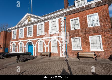 Exeter.Devon.United Kingdom.February 19th 2023.View of the Custom House in Exeter Foto Stock