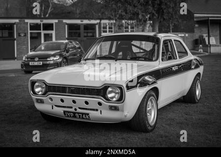 1972 Ford Escort Mexico ‘JYP974K’ in mostra all’assemblea Ford tenutasi presso il Bicester Heritage Centre il 26th febbraio 2023 Foto Stock