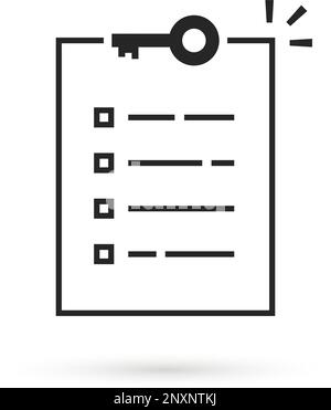 lista di controllo a linea sottile con takeaway chiave Illustrazione Vettoriale