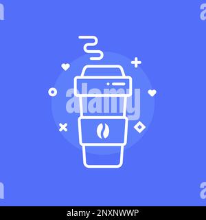 cartone animato semplice tazza di carta da caffè Illustrazione Vettoriale