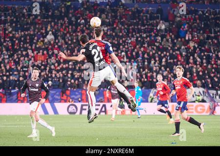 Pamplona, Spagna. 1st Mar, 2023. Sport. Calcio/Calcio. Partita di calcio di prima tappa della semifinale della Copa del Rey tra CA Osasuna e Athletic Club giocata allo stadio El Sadar di Pamplona (Spagna) il 1 marzo 2023. 900/Cordon Press Credit: CORDON PRESS/Alamy Live News Foto Stock