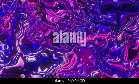 Blu e rosa slime. Motion.Un liquido che si diffonde in direzioni diverse con un diverso gioco di luce nell'animazione. Riprese in 4K di alta qualità Foto Stock