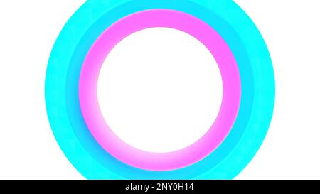 Sfondo di anelli colorati a impulsi. Movimento. I cerchi colorati pulsano a ritmo lento. Sfondo di cerchi colorati che si muovono centralmente e che pulsano. Foto Stock