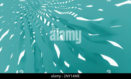 Motivo verde e viola. Design.Uno sfondo bianco su cui le linee luminose ondeggiano nell'animazione in direzioni diverse. Riprese in 4K di alta qualità Foto Stock