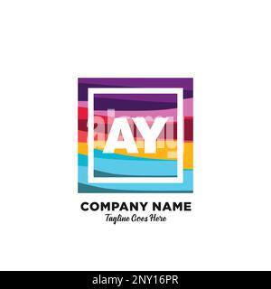 Logo iniziale con modello vettoriale colorato. Illustrazione Vettoriale