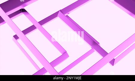 Sfondo blu e viola. Design. Pavimento scorrevole composto da quadrati in animazione. Riprese in 4K di alta qualità Foto Stock