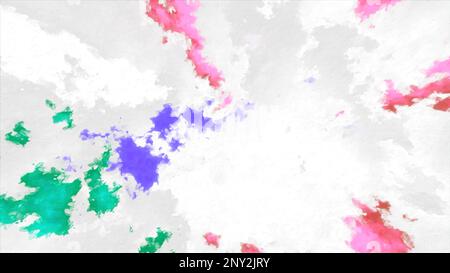 Visualizzazione di un sogno con macchie colorate sfocate su sfondo bianco. Movimento. Sogno di un uomo addormentato, fantasia colorata astrazione Foto Stock