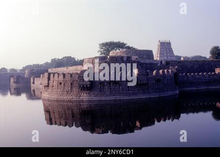 13th ° secolo Vellore forte e tote a Vellore, Tamil Nadu Foto Stock