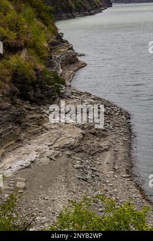 Bakota, Dnistrovske Reservoir, Dnister fiume, Podilski tovtry Parco Nazionale, Khmelnitskiy regione dell'Ucraina occidentale. Foto Stock