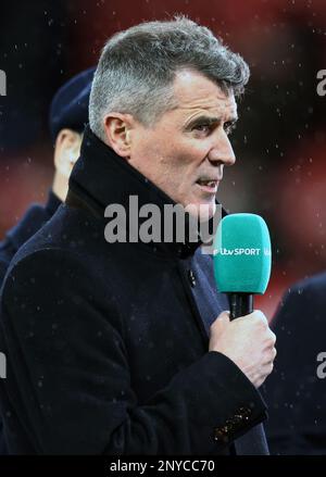 Manchester, Regno Unito. 1st Mar, 2023. Il calciatore Pundit e l'ex giocatore Roy Keane prima della partita della fa Cup a Old Trafford, Manchester. Il credito dell'immagine dovrebbe essere: Darren Staples/Sportimage Credit: Sportimage/Alamy Live News Foto Stock