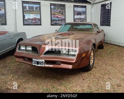 San Isidro, Argentina - 7 ottobre 2022: Old 1978 Pontiac Firebird Trans am 6,6 coupé. Classica auto da corsa muscolare di lusso. Foto Stock