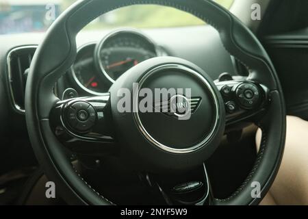 Mini volante Cooper e cruscotto c Foto Stock