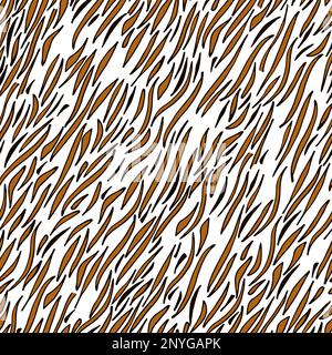 Disegno di illustrazione vettoriale della pelle di stampa della tigre. Sfondo con motivo senza giunture. Illustrazione Vettoriale