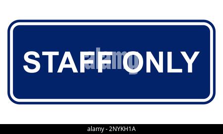 Cartello solo personale - la guida dell'ufficio firma Blue Vector Illustrazione Vettoriale