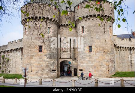 Saint Michel gate, città medievale, Guerande, Loire-Atlantique, Francia Foto Stock